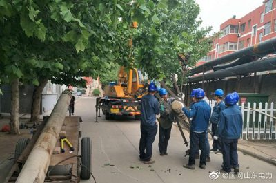 齊河縣某小區電力改造現場