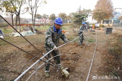 玫瑰鎮35千伏辛鄉線施工現場