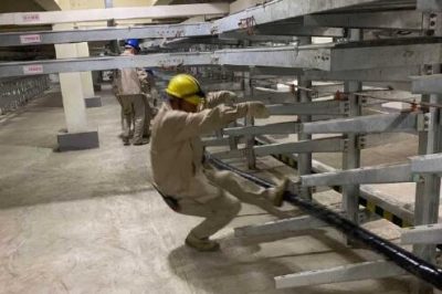 110kV雁棲變電站電纜夾層電纜敷設工作