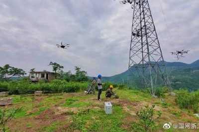 溫嶺市供電公司首次開展無人機協同接力作業